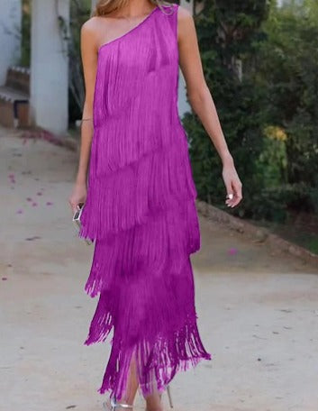 Chic Asymmetrical One-Shoulder Dress for Timeless Elegance