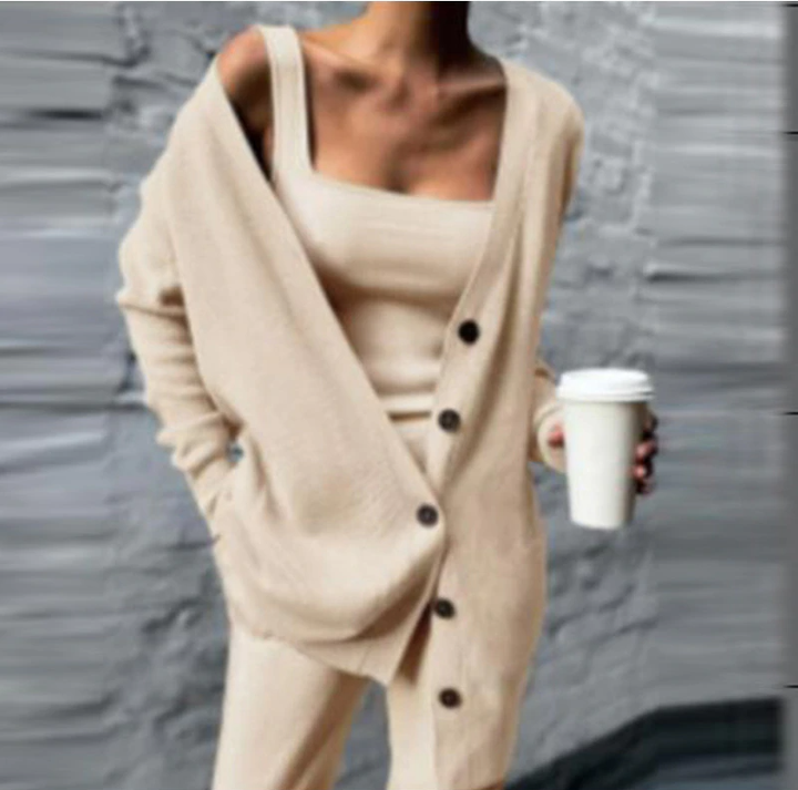Cozy Knit Three-Piece Outfit for Ultimate Comfort