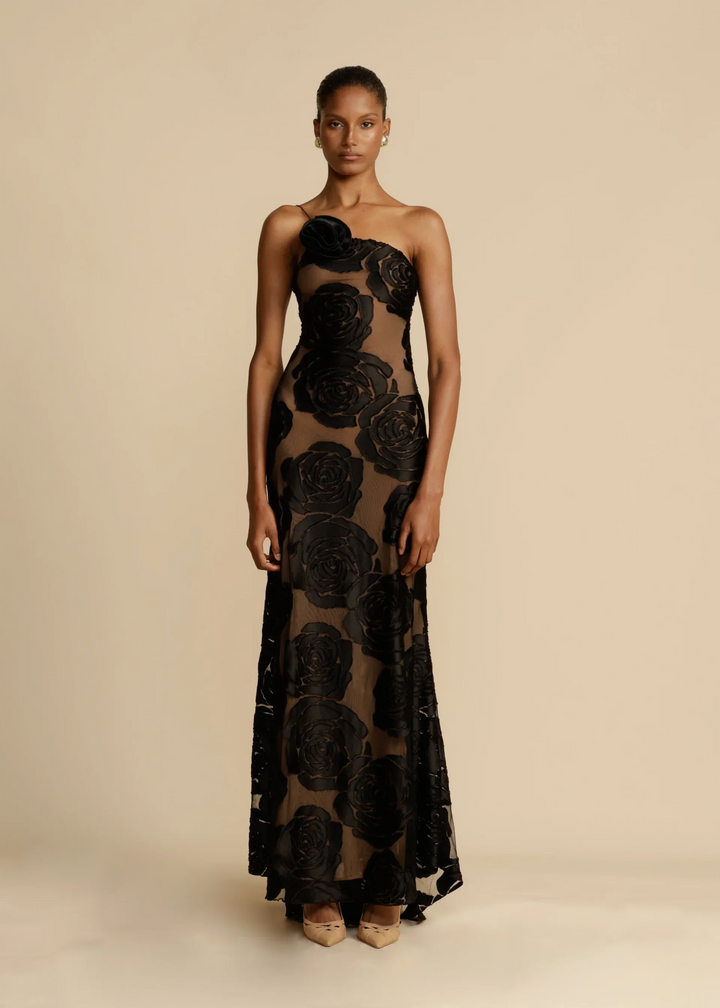 Elegant Backless Long Silk Evening Gown