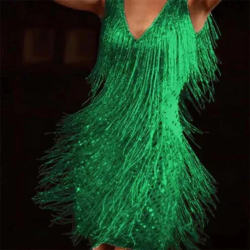 Stunning V-Neck Glamour Evening Gown