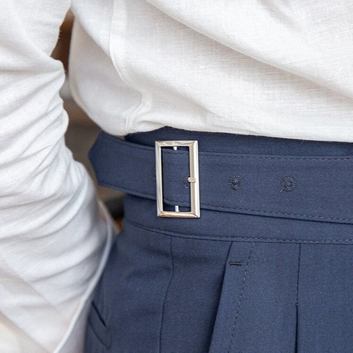 Stylish Buckle Detail Trousers for Men