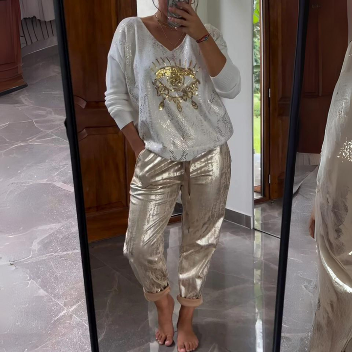 Chic Sequin Two-Piece Set for a Glamorous Look