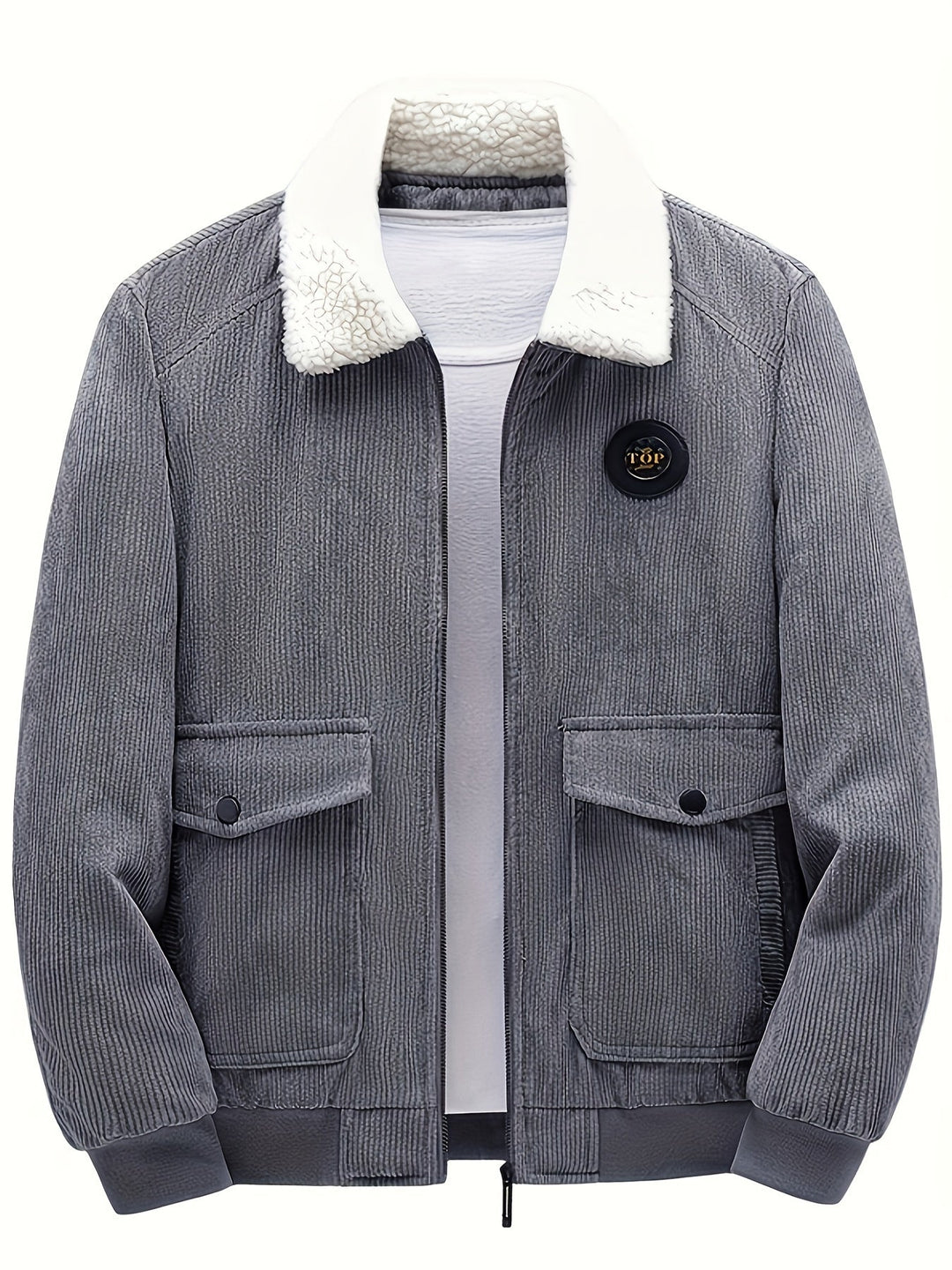 Stylish Corduroy Jacket with Multiple Pockets