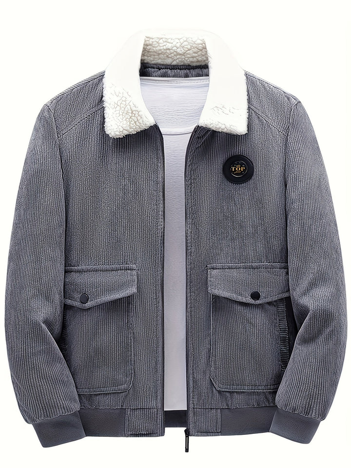 Stylish Corduroy Jacket with Multiple Pockets