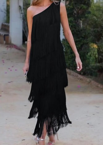 Chic Asymmetrical One-Shoulder Dress for Timeless Elegance