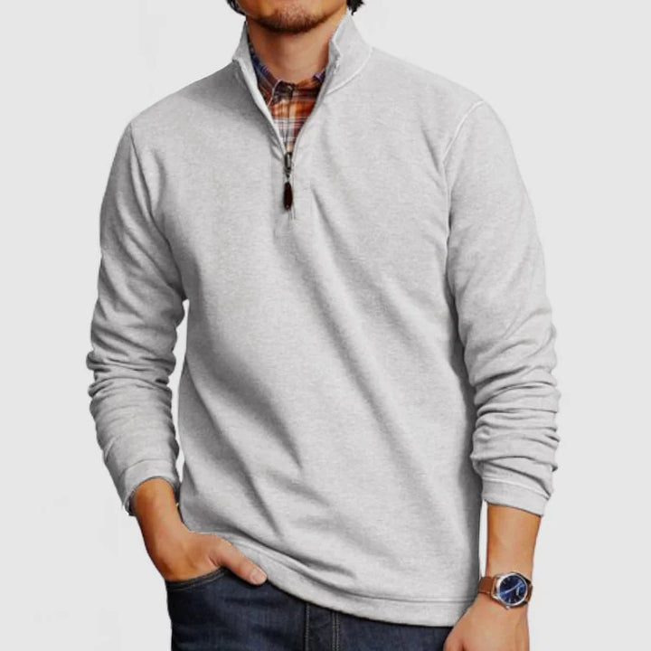 Elevate Your Style with Our Luxurious Cashmere Zip Polo Shirt for Men
