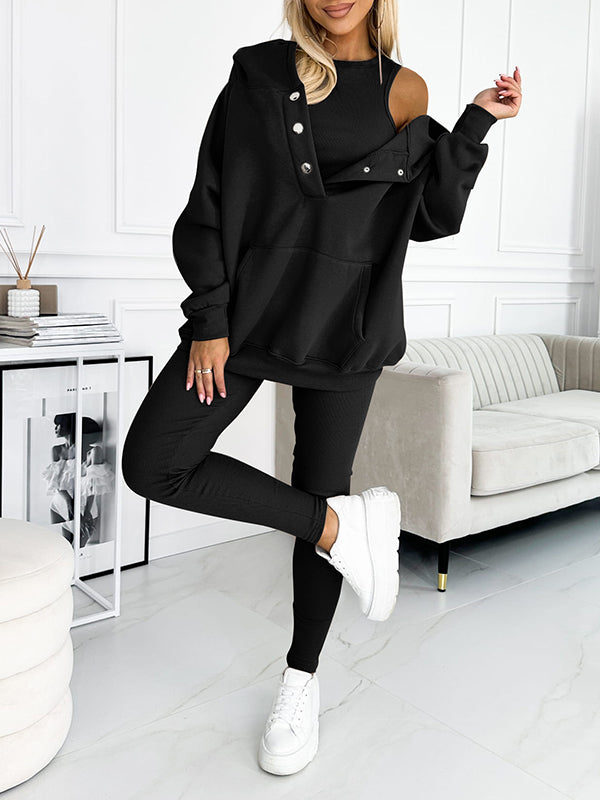 Stylish Hoodie Vest Ensemble