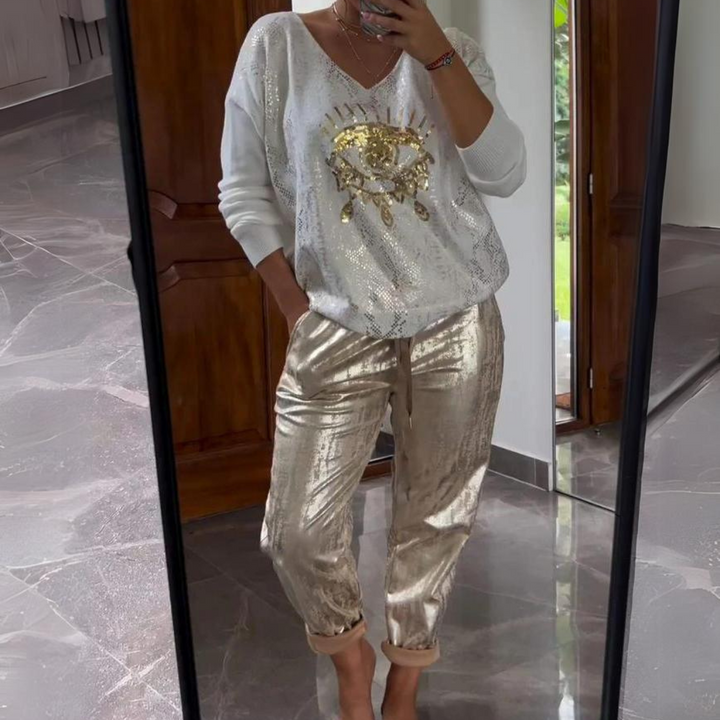 Chic Sequin Two-Piece Set for a Glamorous Look