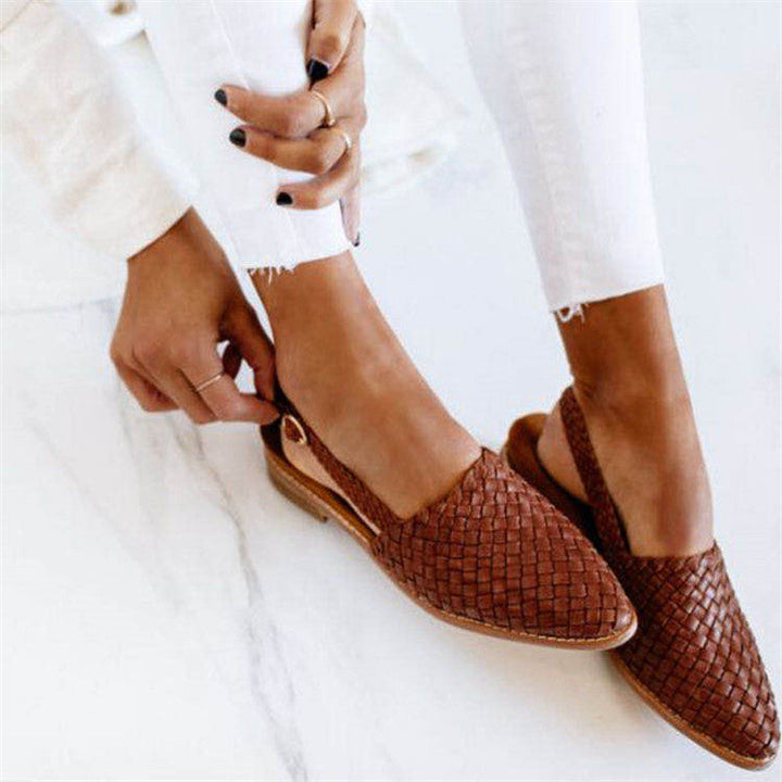 Chic Leather Braided Sandals