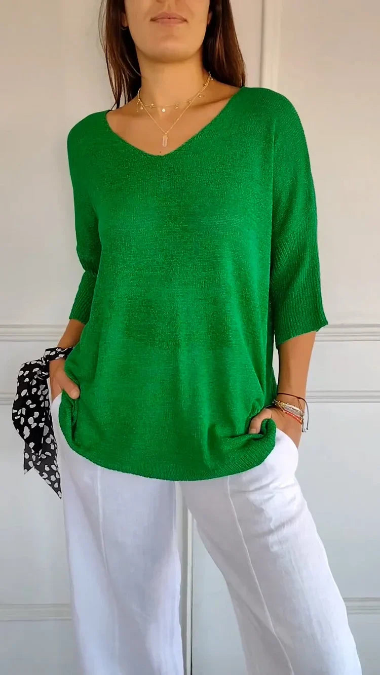 Snug V-Neck Knit Sweater for Ultimate Comfort