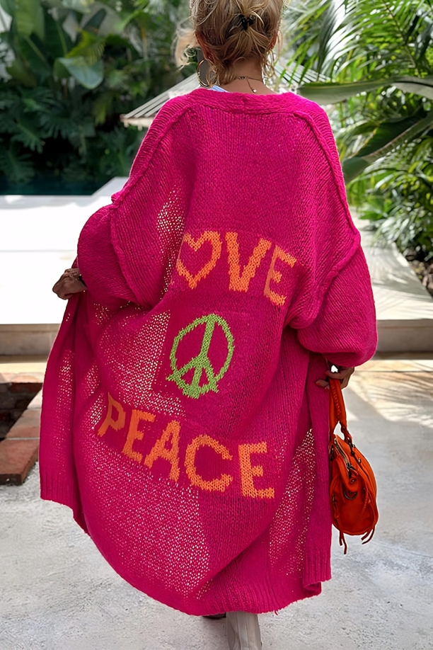 Cozy Love & Peace Knit Sweater