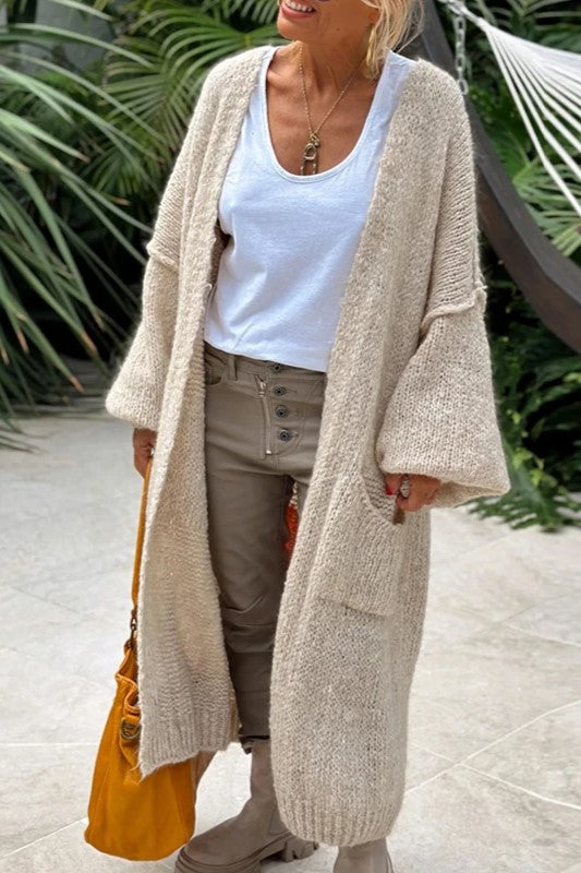 Cozy Long Knitted Cardigan for Effortless Style