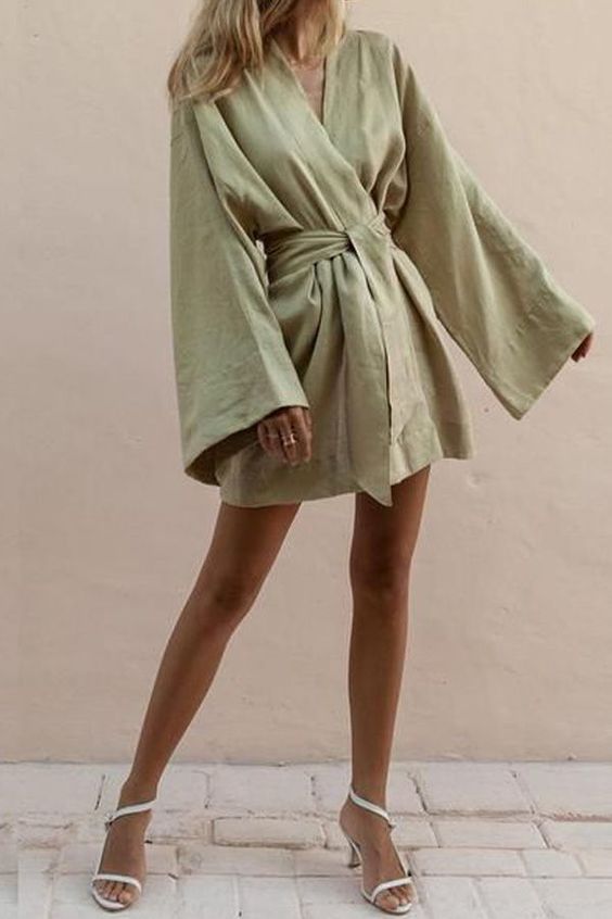Stylish Kimono-Inspired Mini Dress