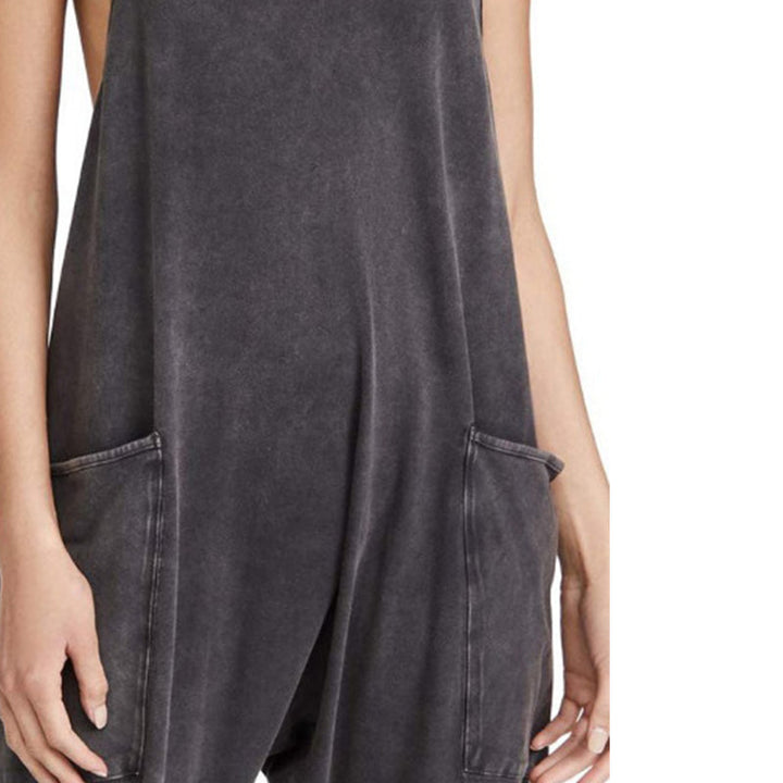 Stylish V-Neck Sling Jumpsuit with Convenient Pockets