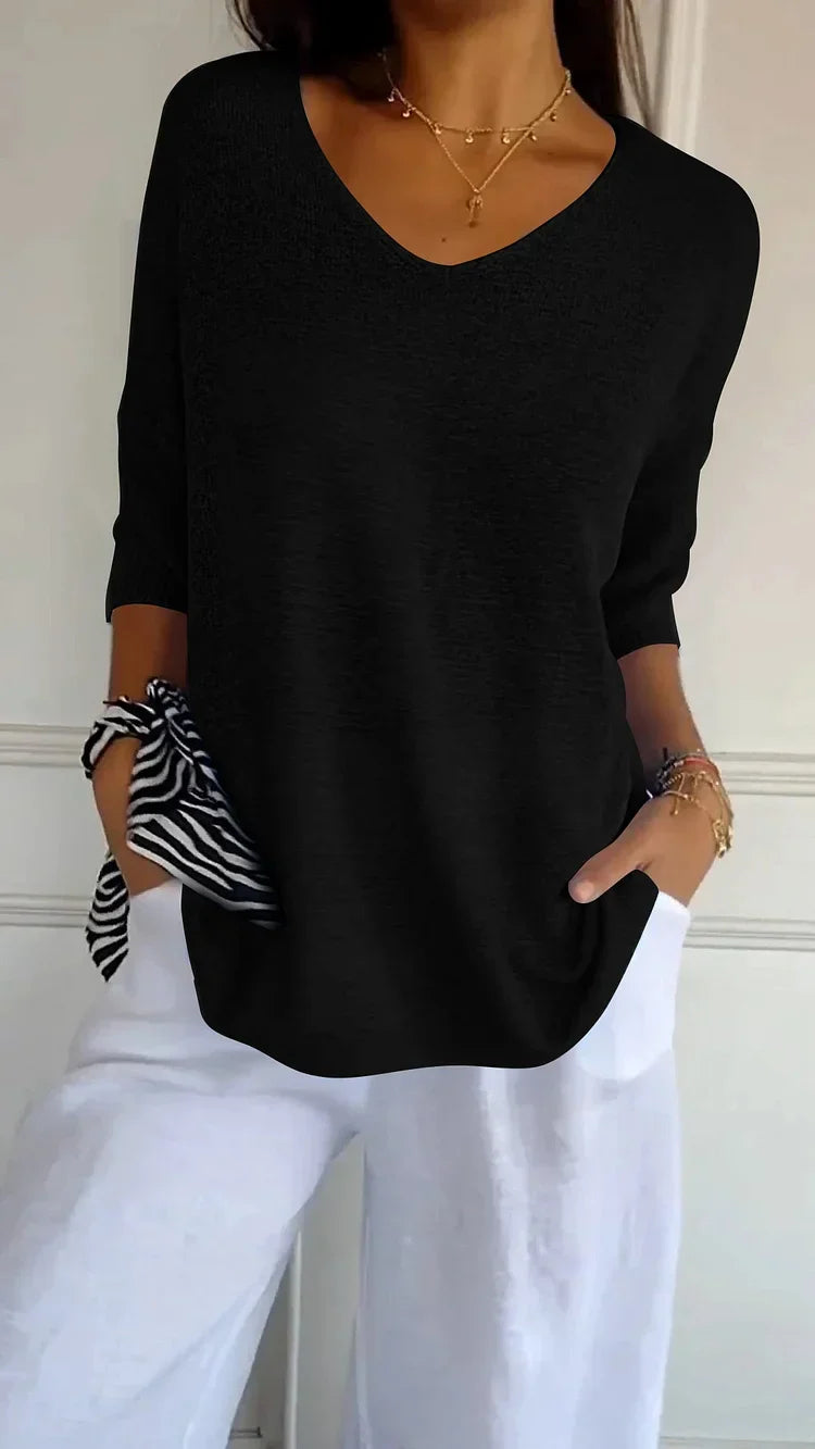 Snug V-Neck Knit Sweater for Ultimate Comfort