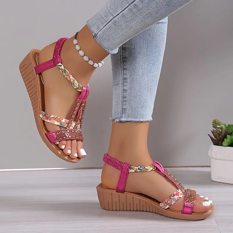Stunning Women's Sandals Adorned with Dazzling Rhinestones