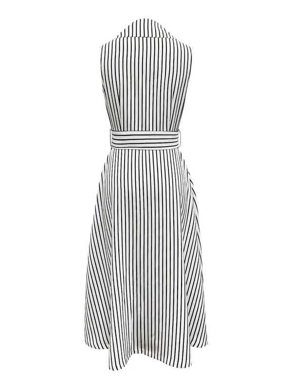 Chic Lorabelle Striped Trench Coat Dress: Elevate Your Style with Sophistication