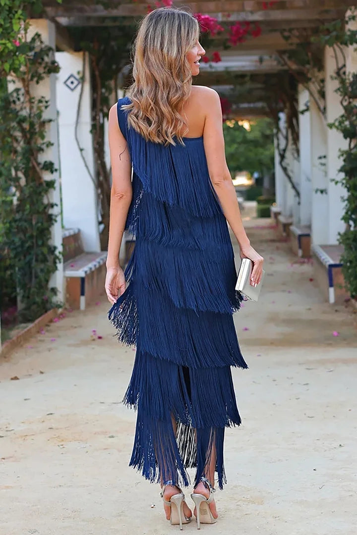 Chic Asymmetrical One-Shoulder Dress for Timeless Elegance
