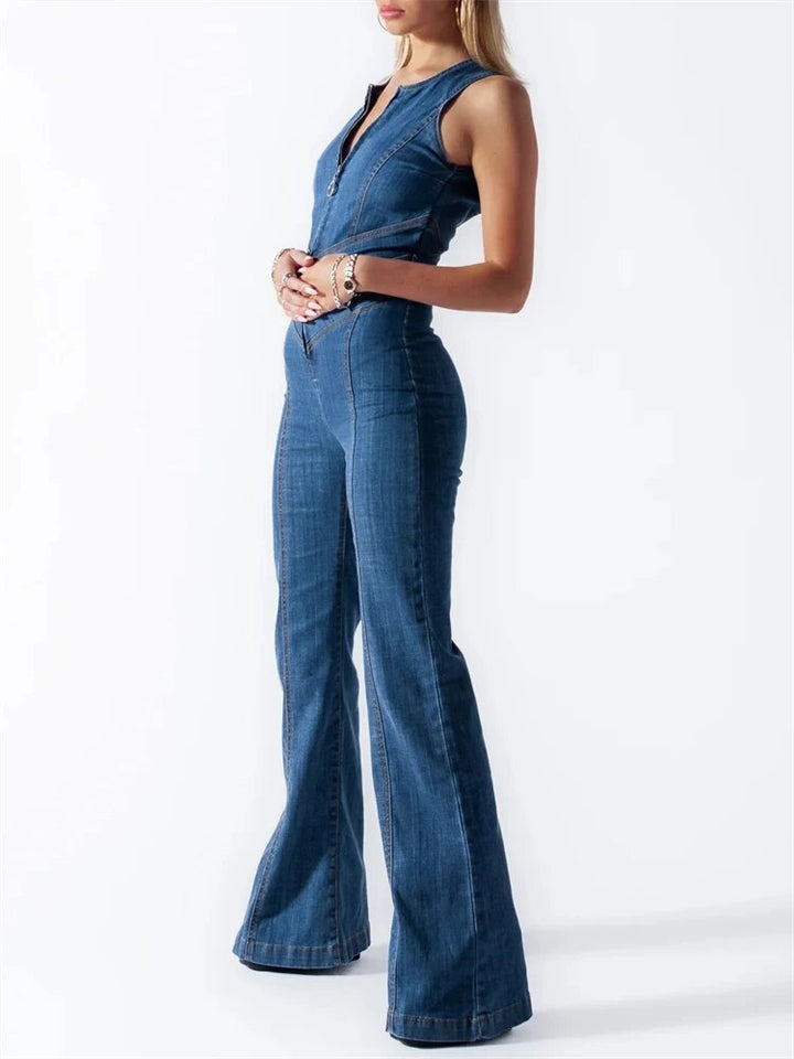 Vintage-Inspired Denim Jumpsuit