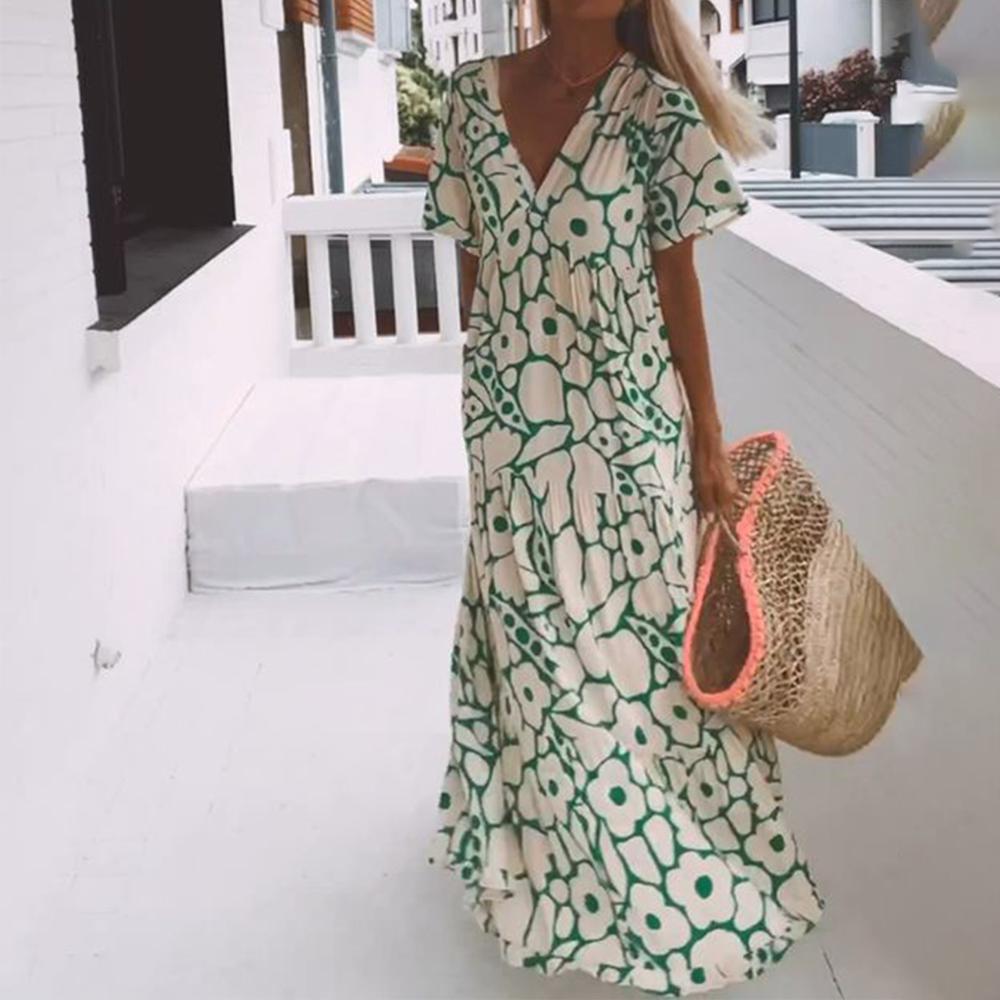 Elegant Short Sleeve Maxi Dress for Effortless Style
