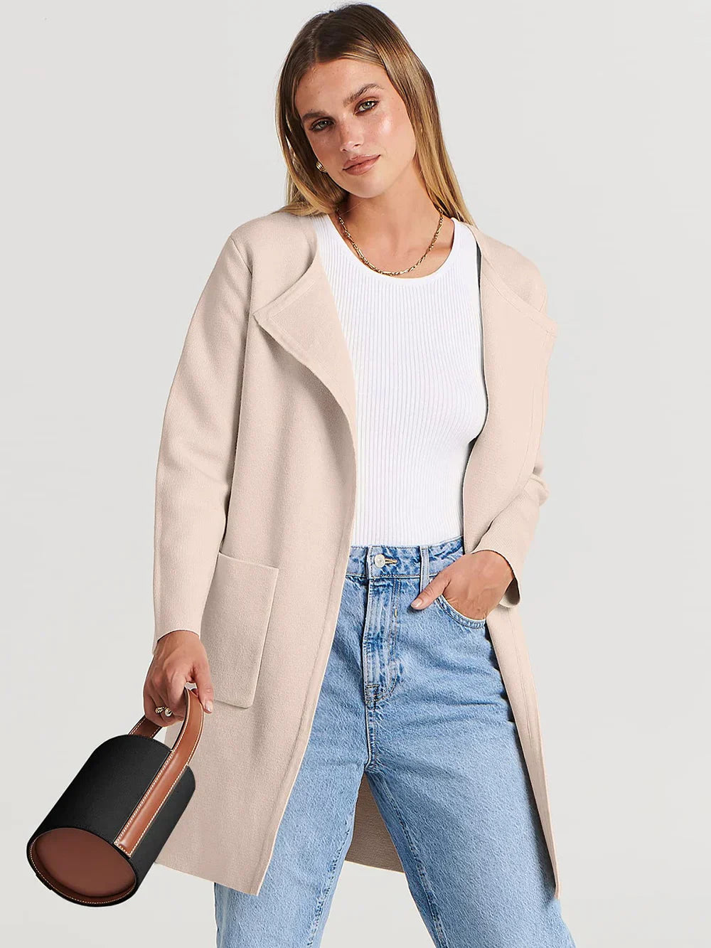 Chic and Cozy Lapel Coatigan