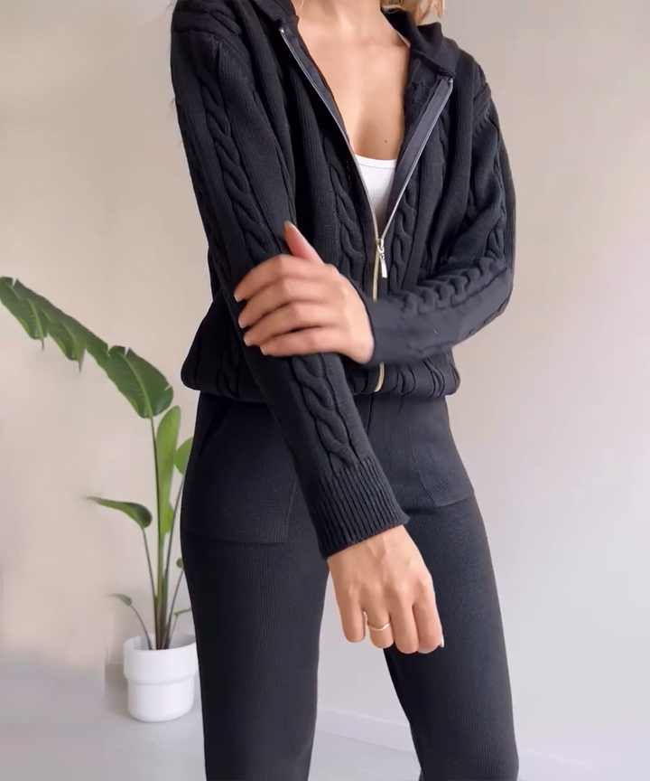 Chic Two-Piece Sweater Cardigan Set for Effortless Style