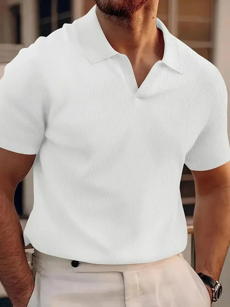 Stylish Men's Linen Polo for Effortless Casual Elegance