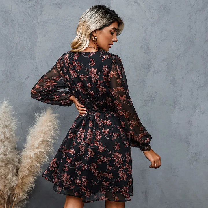 Charming Floral Print Mini Dress by Hollis