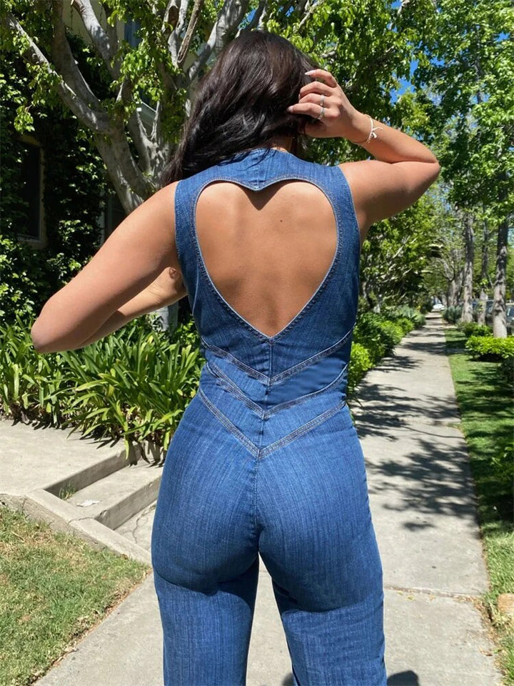 Vintage-Inspired Denim Jumpsuit