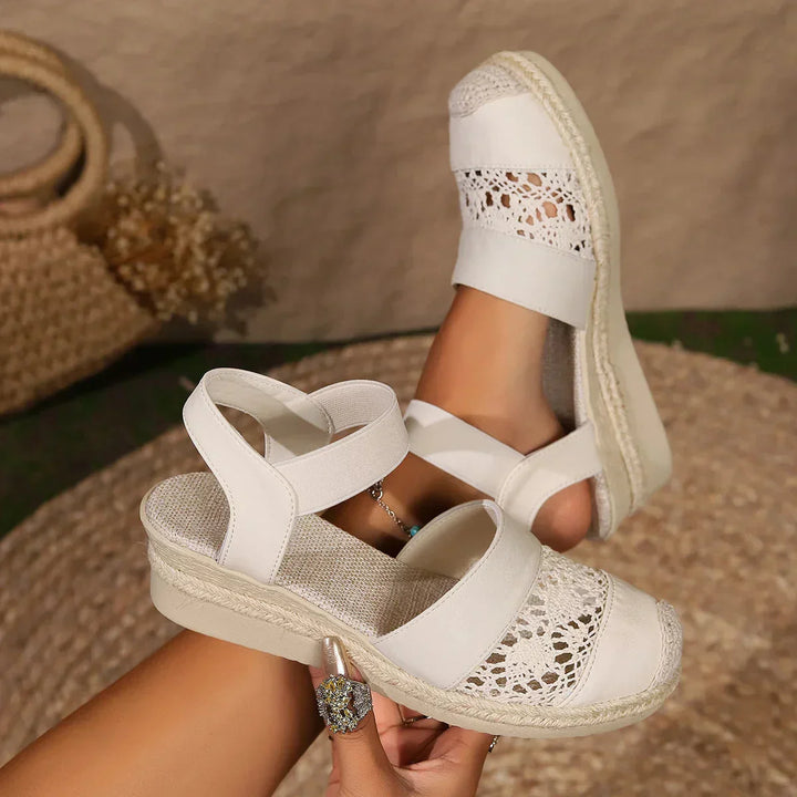 Chic Closed-Toe Wedge Sandals for Effortless Elegance