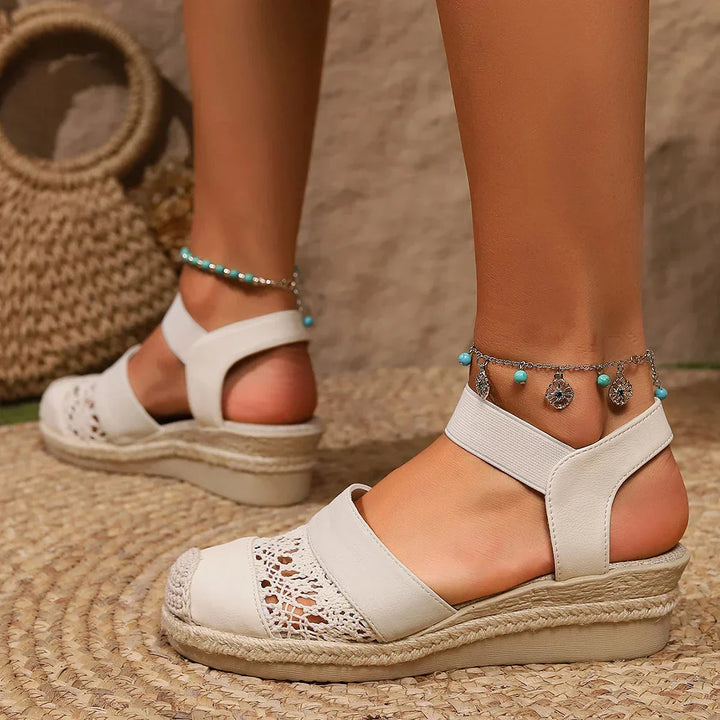 Chic Closed-Toe Wedge Sandals for Effortless Elegance