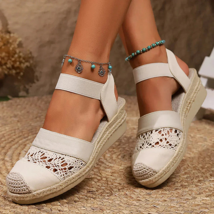 Chic Closed-Toe Wedge Sandals for Effortless Elegance