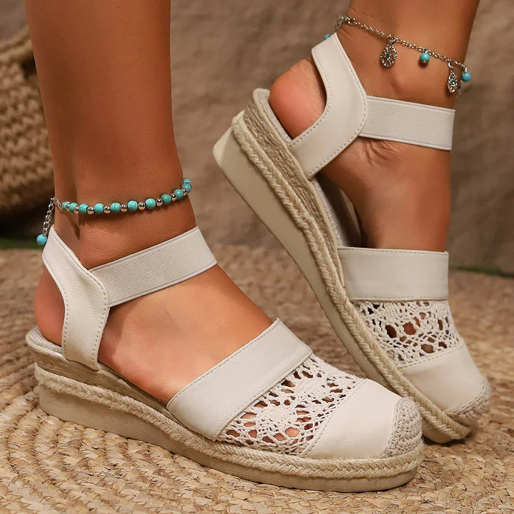 Chic Closed-Toe Wedge Sandals for Effortless Elegance