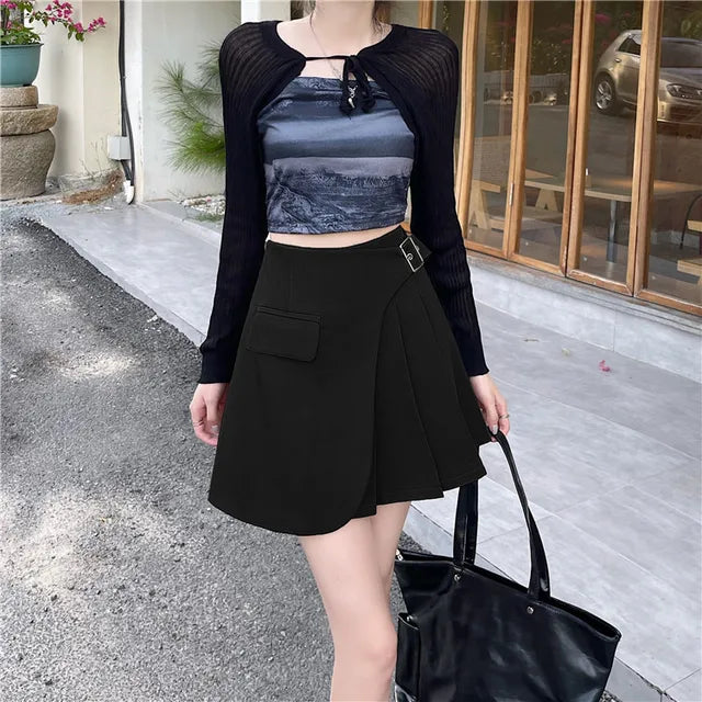 Trendy Asymmetric Mini Skirt