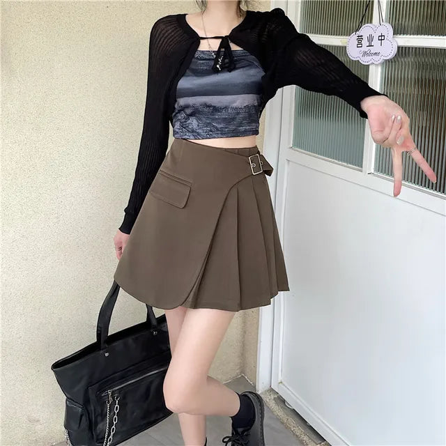Trendy Asymmetric Mini Skirt