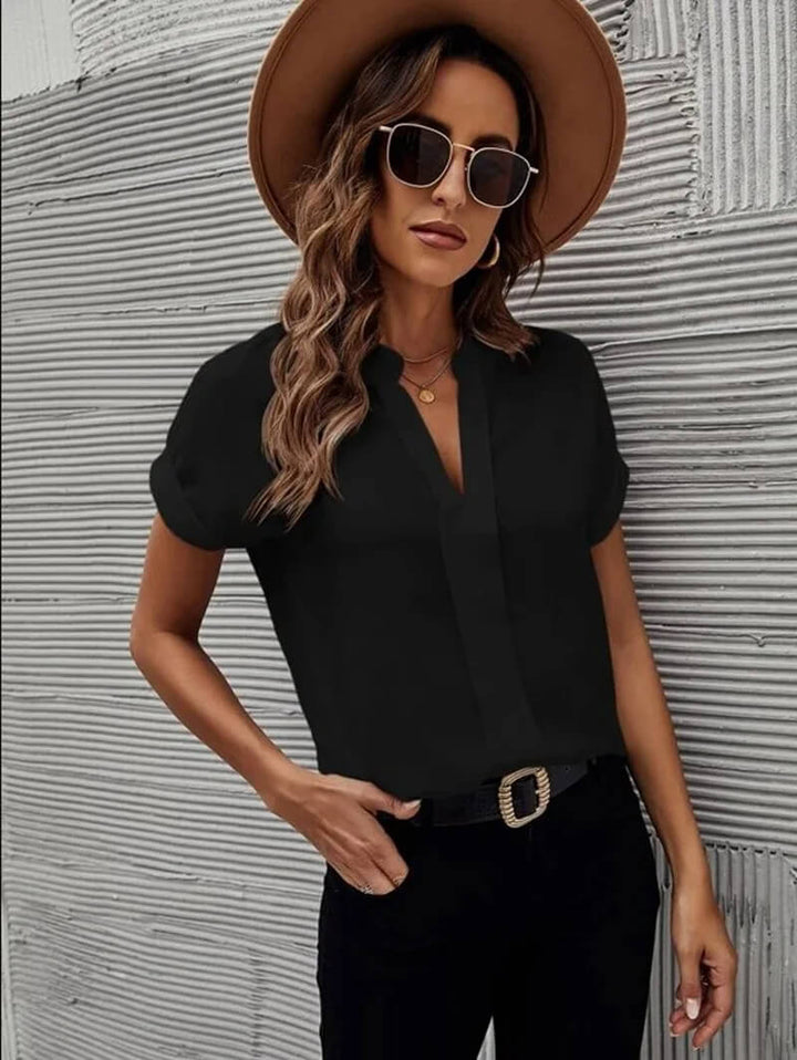 Chic V-Neck Blouse for Effortless Style