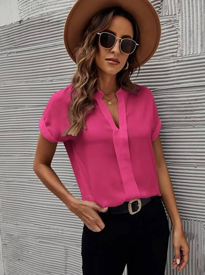 Chic V-Neck Blouse for Effortless Style