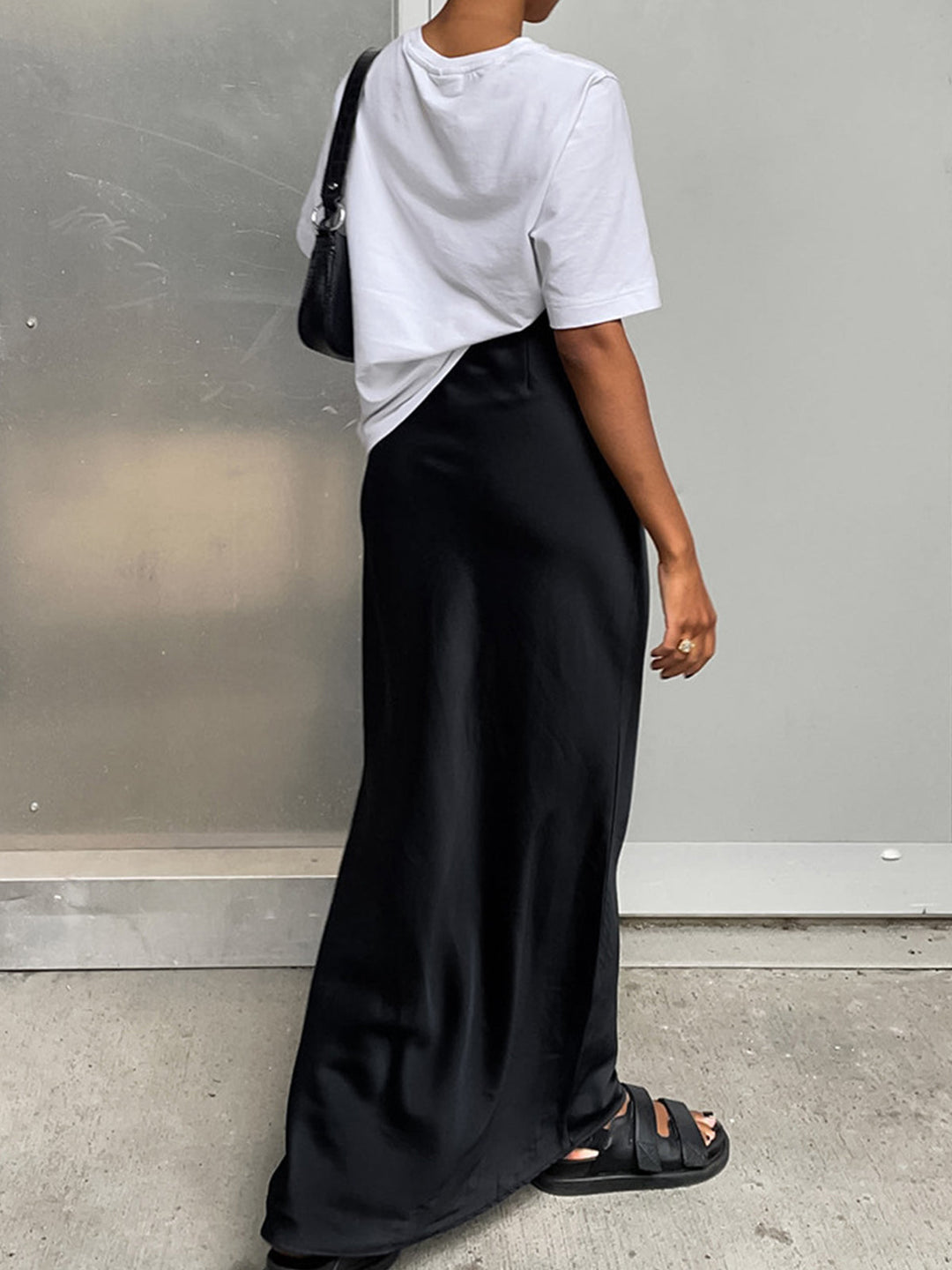 Elegantly Chic Satin Maxi Skirt
