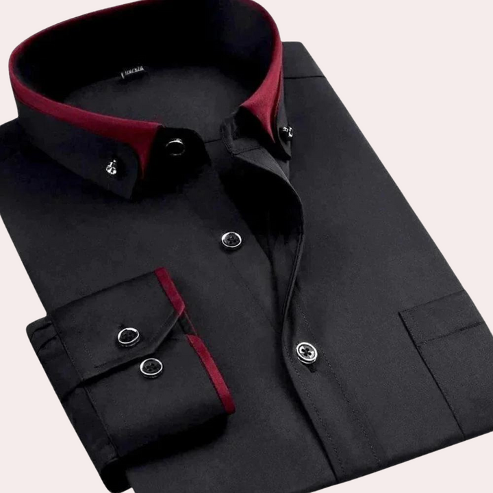 Sophisticated Men's Shirt with Stylish Button Accents