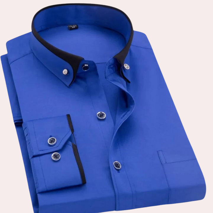 Sophisticated Men's Shirt with Stylish Button Accents