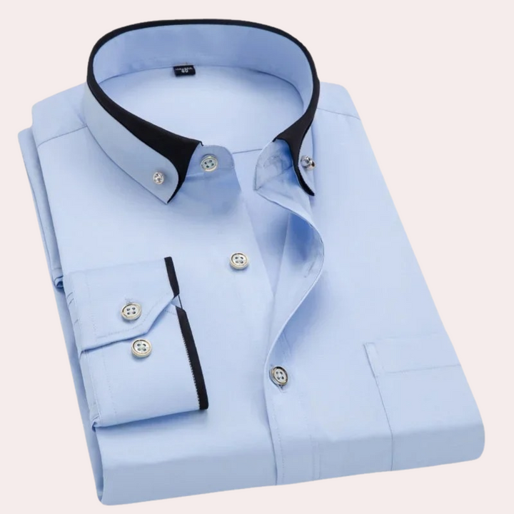 Sophisticated Men's Shirt with Stylish Button Accents