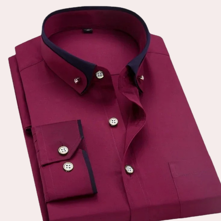 Sophisticated Men's Shirt with Stylish Button Accents