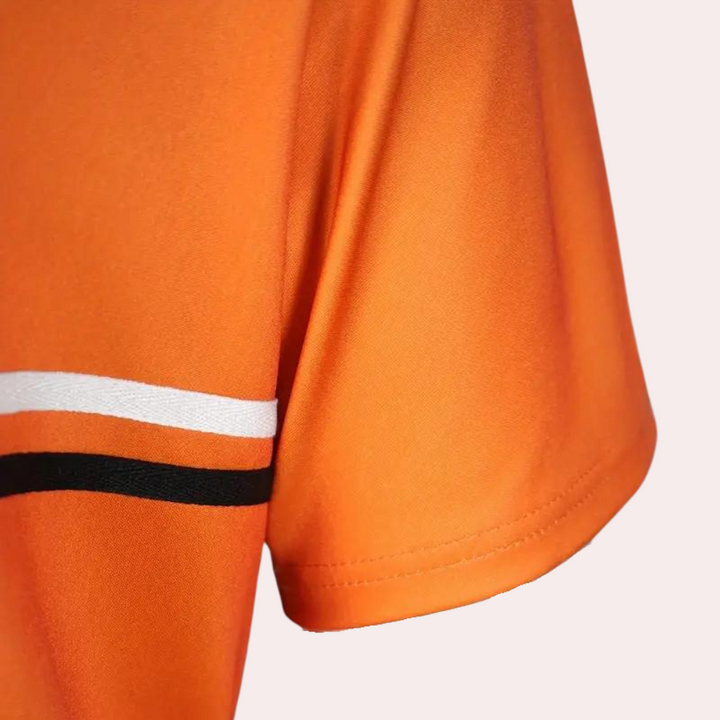 Chic Colour-Block Orange Shirt for Trendy Men