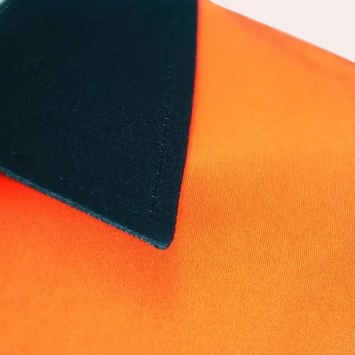 Chic Colour-Block Orange Shirt for Trendy Men