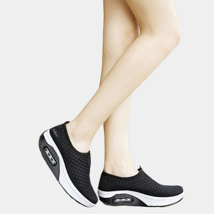 Chic and Airy Women's Sneakers with Cozy Wedge Heel