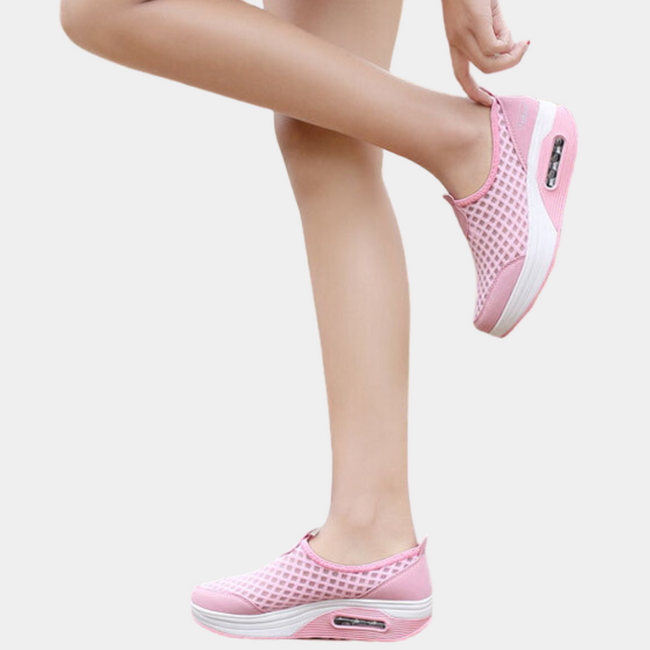Chic and Airy Women's Sneakers with Cozy Wedge Heel