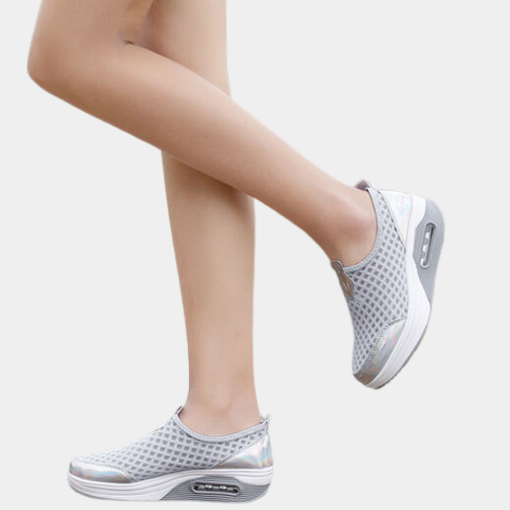 Chic and Airy Women's Sneakers with Cozy Wedge Heel