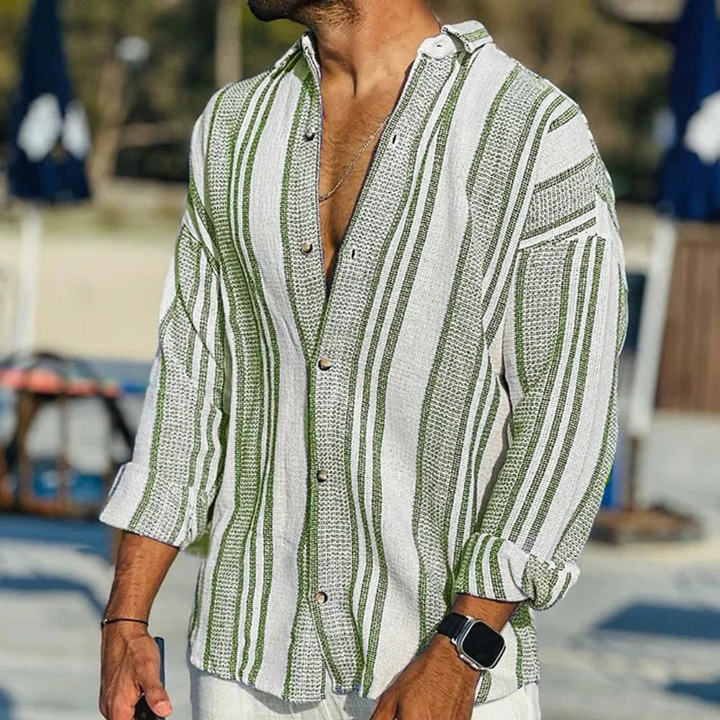 Men's Shirt Featuring a Refreshing Coastal Breeze Experience
