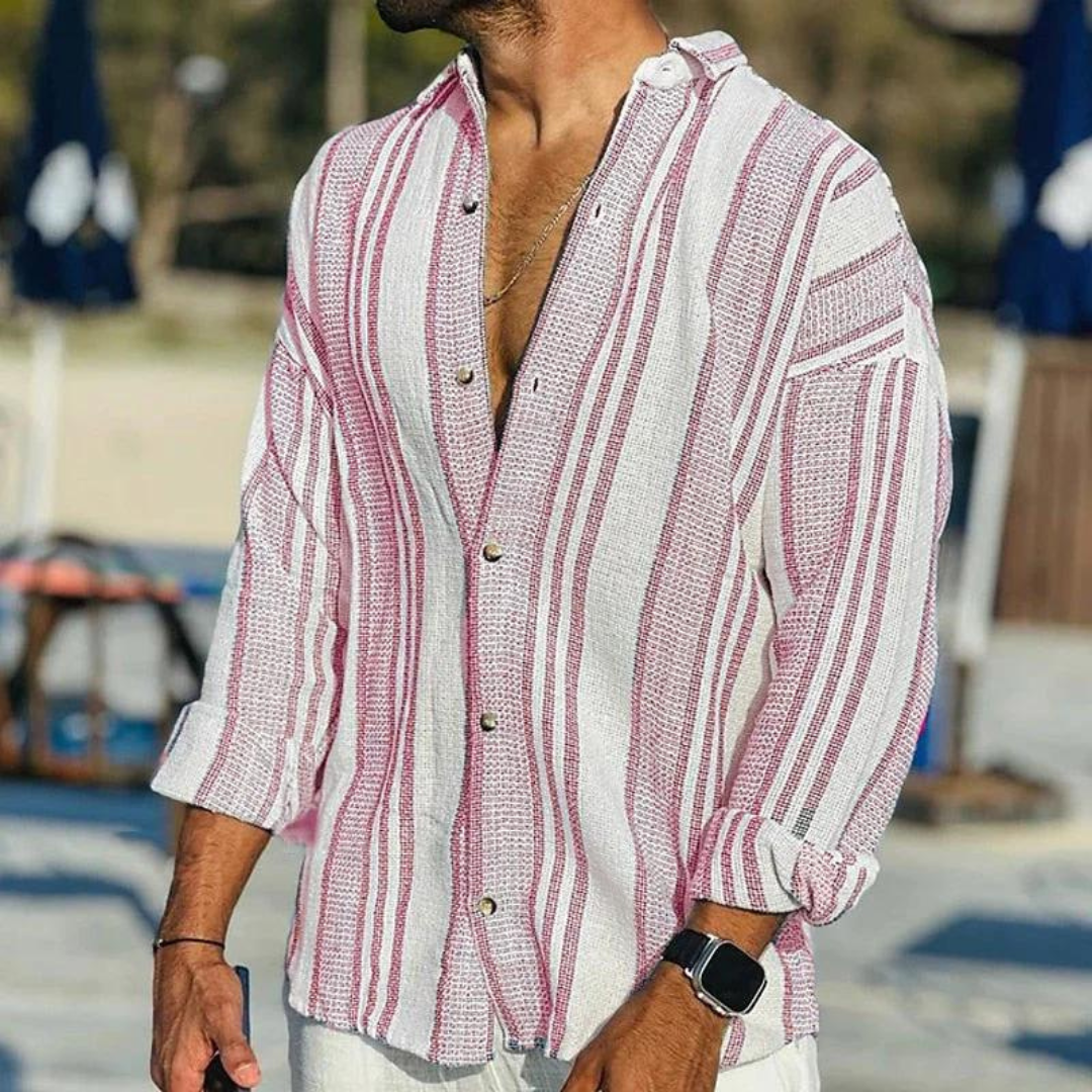 Men's Shirt Featuring a Refreshing Coastal Breeze Experience