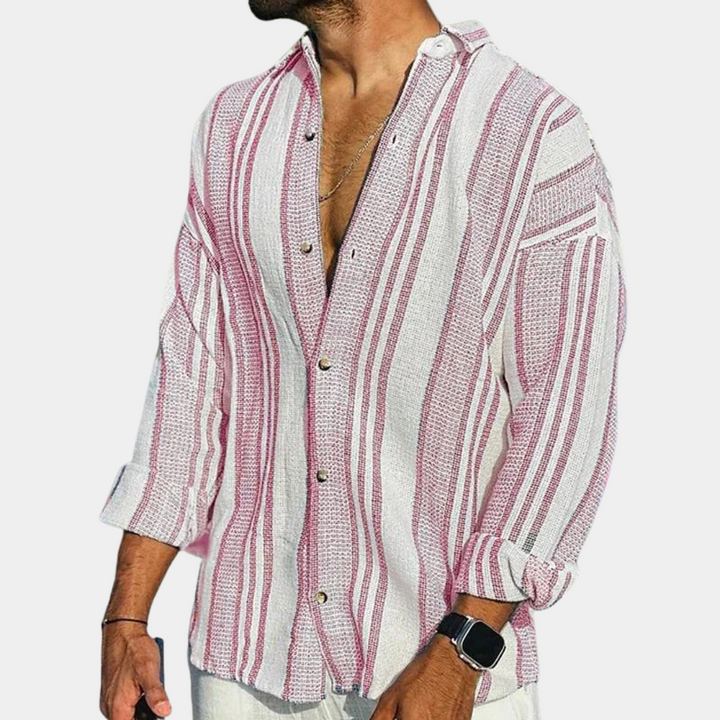 Men's Shirt Featuring a Refreshing Coastal Breeze Experience